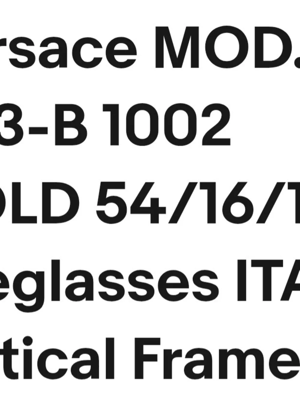 Versace Gold Rim Rectangular Eyeglasses